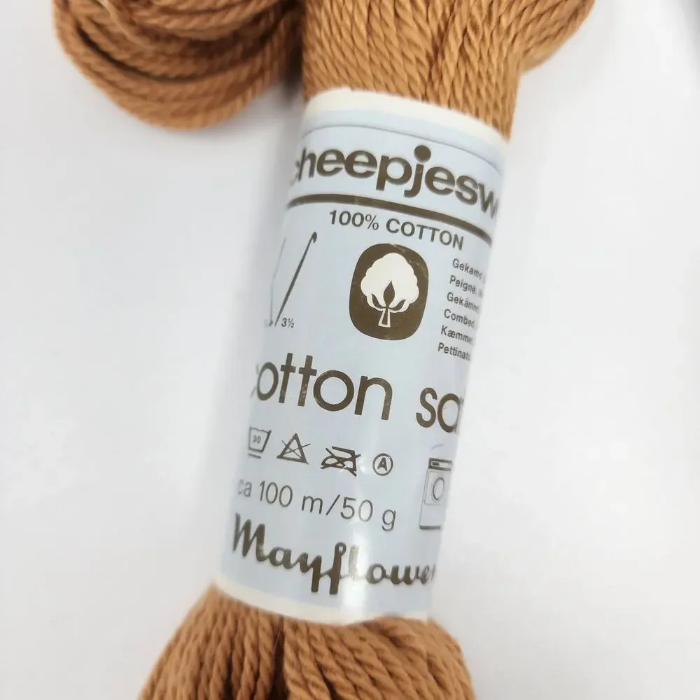 2 Hanks Vintage Scheepjeswol 688 100% Cotton Satin Yarn Mayflower 100M/50g Ea.